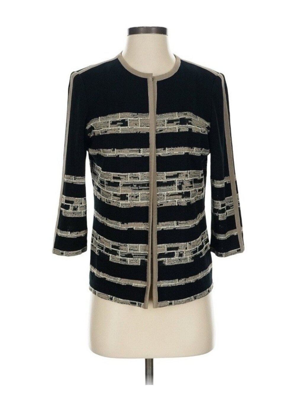 Ming Wang Cardigan XS Black Tan